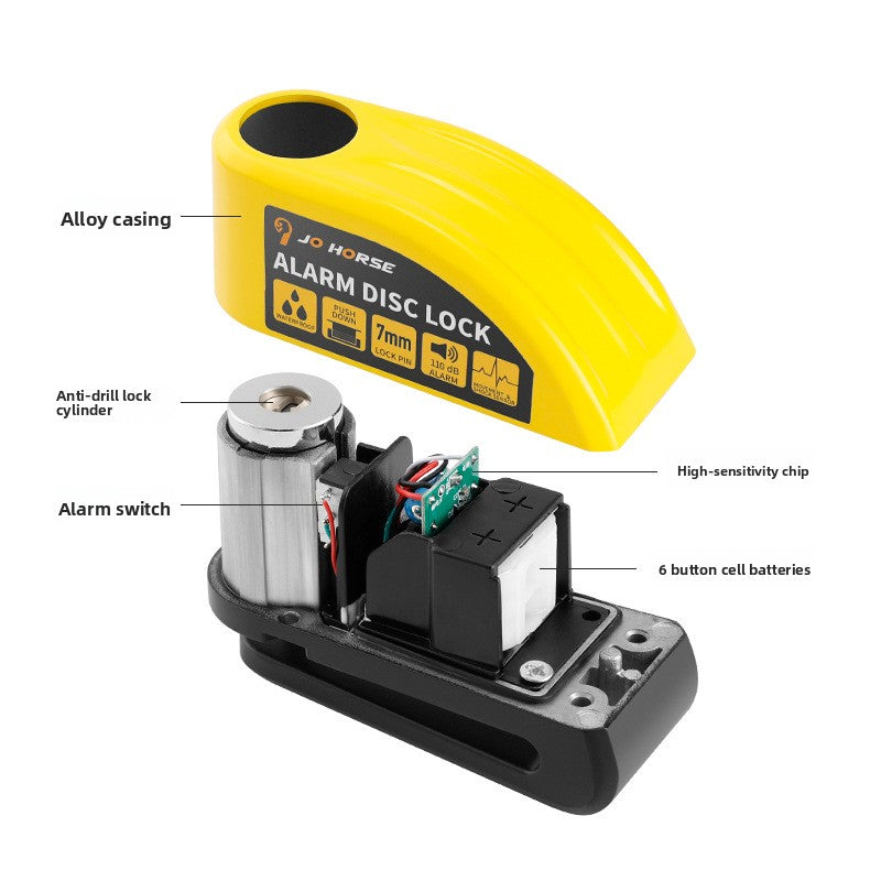 Portable 110dB Anti-Theft Alarm Disc Brake Lock for Bicycles and Motorcycles
