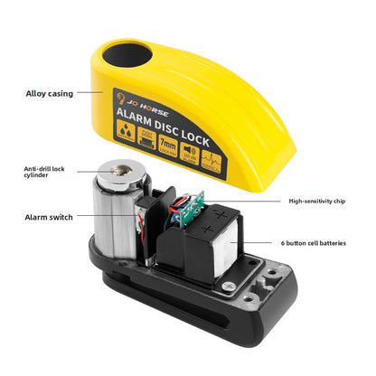 Portable 110dB Anti-Theft Alarm Disc Brake Lock for Bicycles and Motorcycles